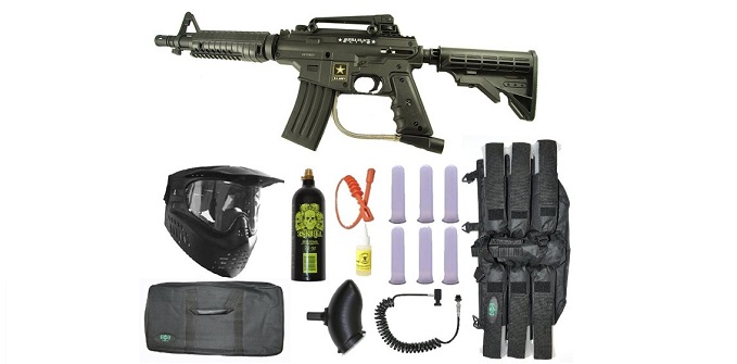 US Army Alpha Black Tactical Paintball Marker Gun Sniper Set – Black